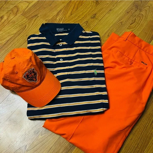 Chicago BEARS Ralph Lauren Polo Shirt XL Tall + RLX golf Pants 33/32 - Picture 2 of 10